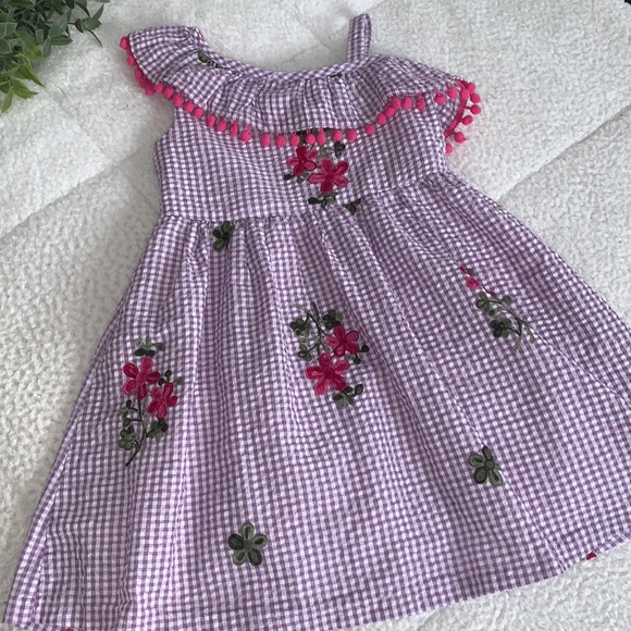 Rare Editions Purple Floral Seersucker Dress 5 EUC - Picture 11 of 11